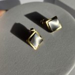 Σκουλαρίκια Κουμπωτά Qubes - Δίχρωμο - Image 2