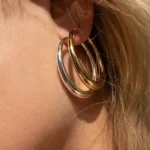 Σκουλαρίκια Hoops Κύκλοι - Ασημί