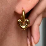 Σκουλαρίκια Circle Hoop and Hoop Heart - Χρυσό