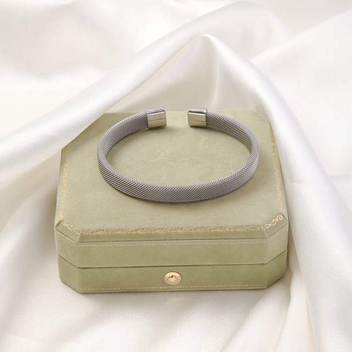 Βραχιόλι Σταθερό Χειροπέδα Minimal - Ασημί - Image 2