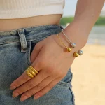 Βραχιόλι Σταθερό με Μπίλια - Ασημί