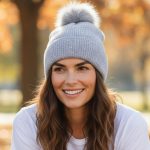 Σκουφί Με Φούντα Half Στρας - Γκρι