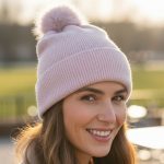 Σκουφί Με Φούντα Half Στρας - Ροζ