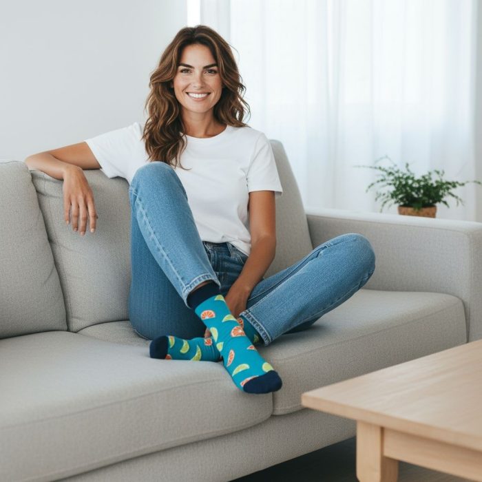 Κάλτσες Unisex Ψηλές με Σχέδιο Limes - Image 2