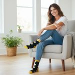 Κάλτσες Unisex Ψηλές με Σχέδιο Λεμόνια