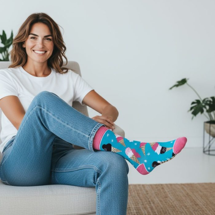 Κάλτσες Unisex Ψηλές με Σχέδιο Gelato - Image 2