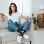 Κάλτσες Unisex Ψηλές με Σχέδιο Κιθάρες