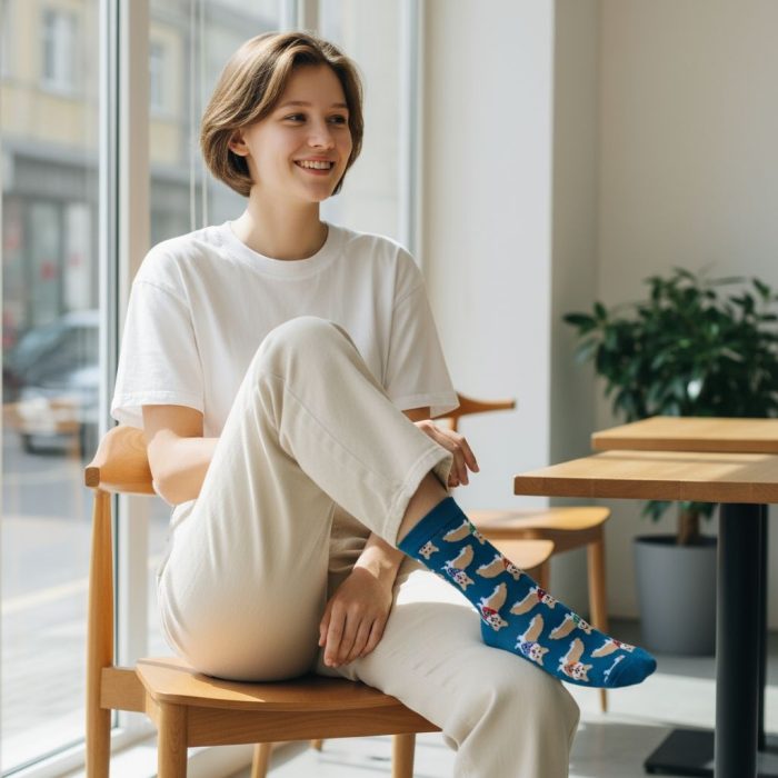 Κάλτσες Unisex Ψηλές με Σχέδιο Corgi - Image 2