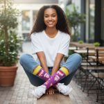 Κάλτσες Unisex Ψηλές με Σχέδιο Cupcakes