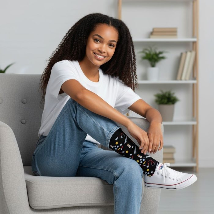 Κάλτσες Unisex Ψηλές με Σχέδιο Doctor - Image 2