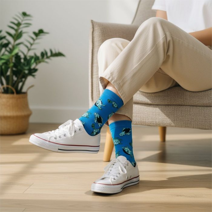 Κάλτσες Unisex Ψηλές με Σχέδιο Χελώνες - Image 2