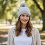 Σκουφί Με Φούντα Total Στρας - Γκρι