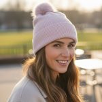 Σκουφί Με Φούντα Half Στρας - Ροζ - Image 2