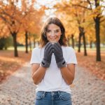 Γυναικεία Γάντια Καστόρ με Γούνα στον Καρπό - Γκρι - Image 2