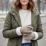 Γυναικεία Γάντια Καπιτονέ με Γουνάκι στο Καρπό - Εκρού - Image 2