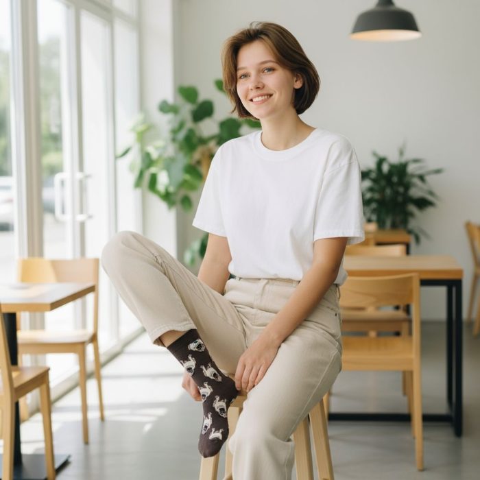 Κάλτσες Unisex Ψηλές με Σχέδιο Pugs - Image 2