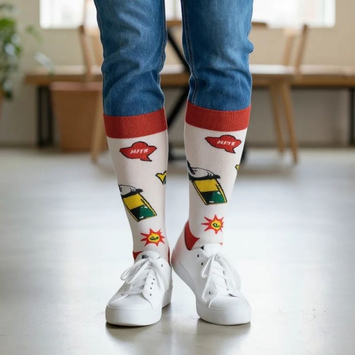 Κάλτσες Unisex Ψηλές με Σχέδιο Coffee Day - Image 2