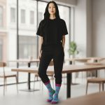 Κάλτσες Unisex Ψηλές με Σχέδιο Happy Donuts