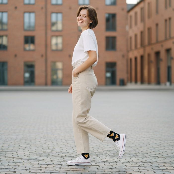 Κάλτσες Unisex Ψηλές με Σχέδιο Pizza Time - Image 2