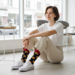 Κάλτσες Unisex Ψηλές με Σχέδιο Cheeseburgers