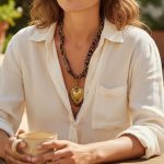 Κολιέ Αλυσίδα και Leopard Bandana Καρδιά - Χρυσό - Image 3