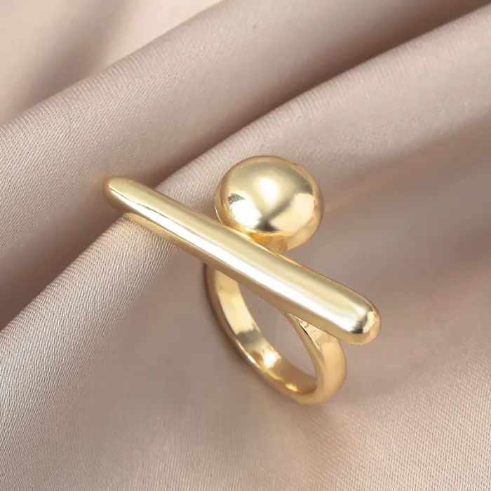 Δαχτυλίδι Ρυθμιζόμενο Ball - Χρυσό - Image 2