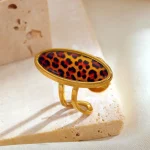 Δαχτυλίδι Ρυθμιζόμενο Animal Print Roxan - Χρυσό