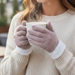 Γυναικεία Γάντια Χνουδωτά με Γουνάκι στο Καρπό - Ροζ