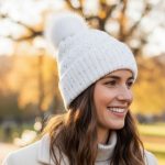 Σκουφί Με Φούντα Total Στρας - Λευκό