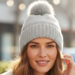 Σκουφί Με Φούντα Half Στρας - Μπεζ