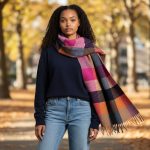 Γυναικεία Πασμίνα Μακριά Καρό Σκακιέρα με Κρόσσια - Πολύχρωμη