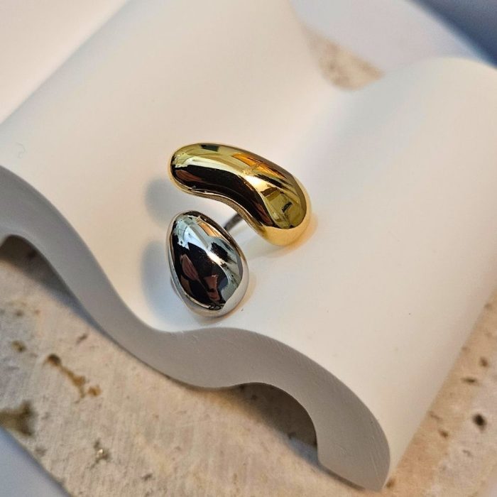 Δαχτυλίδι Ρυθμιζόμενο Hug - Δίχρωμο - Image 2