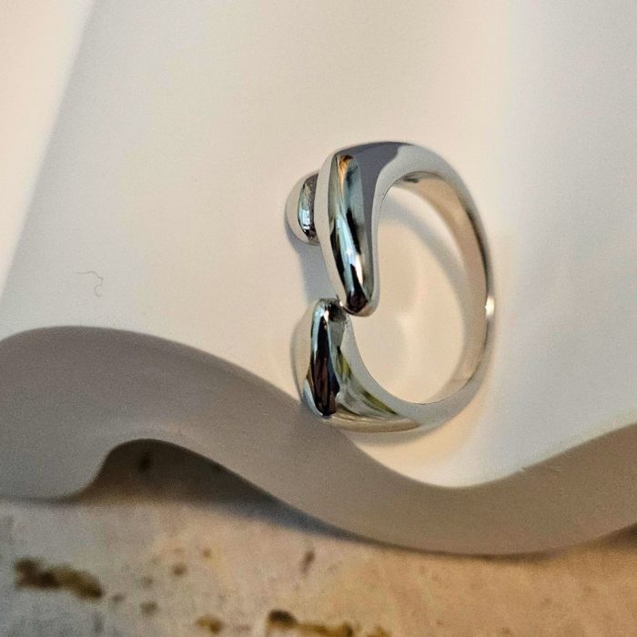 Δαχτυλίδι Ρυθμιζόμενο Clara - Ασημί - Image 2