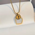 Κολιέ Λεπτή Αλυσίδα με Λευκή Πέτρα και Κρεμαστό Φλουράκι - Χρυσό