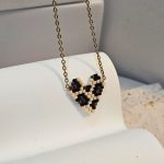 Κολιέ Miyuki Καρδιά Μπεζ Λεοπάρ - Χρυσό