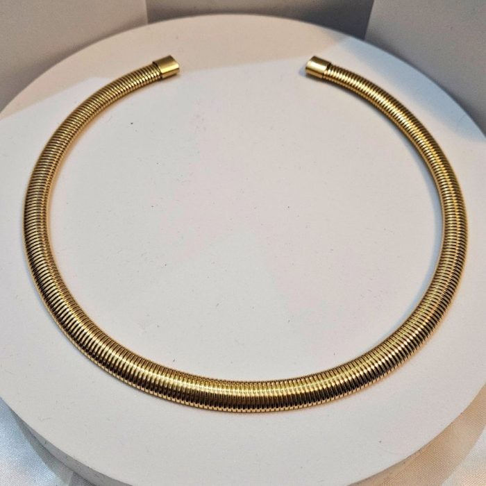 Κολιέ Choker Λαιμού Σταθερό Snake Detail - Χρυσό - Image 3