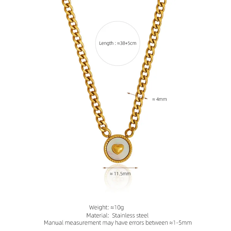 gunaikeio-kolie-atsalino-xriso-asimi-kosmima-online (112) Κολιέ Chunky Chain Δίχρωμο Μενταγιόν Καρδιά - Χρυσό - Image 1