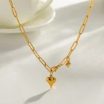 Κολιέ Αλυσίδα με Δύο Καρδιές Guard - Χρυσό - Image 3