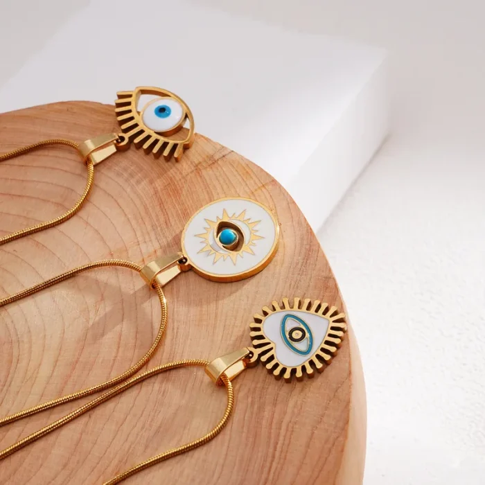 Κολιέ Αλυσίδα Lucky Eye Στρόγγυλο - Χρυσό - Image 3