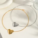 Κολιέ Choker Shiny Heart - Χρυσό - Image 2