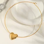 Κολιέ Choker Shiny Heart - Χρυσό - Image 3