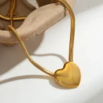 Κολιέ Αλυσίδα Puffy Heart - Χρυσό - Image 2