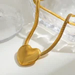 Κολιέ Αλυσίδα Puffy Heart - Χρυσό