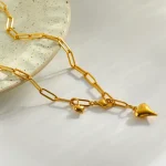 Κολιέ Αλυσίδα με Δύο Καρδιές Guard - Χρυσό - Image 2