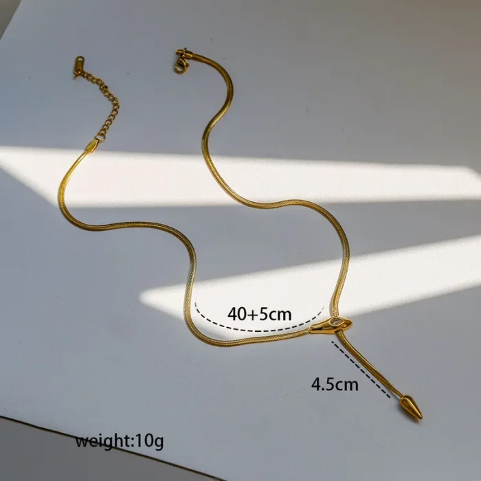 Κολιέ Αλυσίδα Snake Type - Χρυσό - Image 3