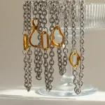 Κολιέ Αλυσίδα με Χρυσό Abstract Κρίκο Core - Δίχρωμο - Image 2