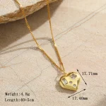 Κολιέ Αλυσίδα Καρδούλα με Πετρούλες - Χρυσό - Image 2