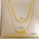 Κολιέ Διπλή Αλυσίδα Sleek and Tube - Χρυσό