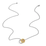 Κολιέ Αλυσίδα με Διπλή Βέρα - Δίχρωμο - Image 2