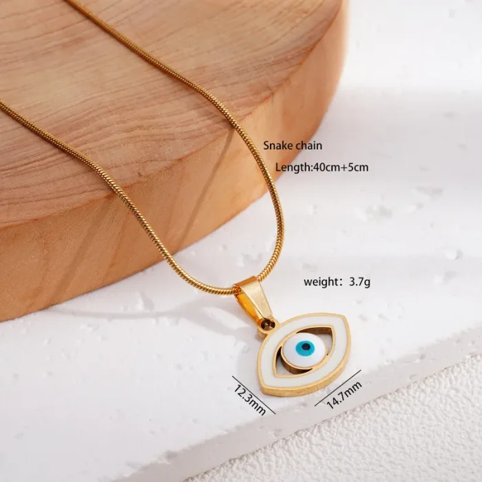 Κολιέ Αλυσίδα Lucky Eye Οβάλ - Χρυσό - Image 3